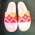 Kate Spade Shoes | Kate Spade Olympia Slide On Optic White Casual Sandal New In Box Size 10 | Color: Pink/White | Size: 10