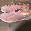 Kate Spade Shoes | Kate Spade Pink Suede Ruffle Tennis Shoes Lance 9.5 | Color: Pink | Size: 9.5