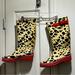 Kate Spade Shoes | Kate Spade Tall Animal Print Rain Boots | Color: Black/Yellow | Size: 9