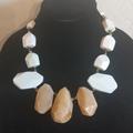 Anthropologie Jewelry | Anthropologie Stone Statement Necklace Brown Mint Off White | Color: Brown/Green | Size: Os