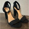 Torrid Shoes | Black Faux Suede Ankle Strap Heel 6w Nwt | Color: Black | Size: 6
