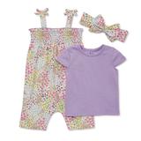 Disney Matching Sets | Disney Baby Bambi Baby Girls Romper Tee And Headband Set 3-Piece Size 18 Months | Color: Purple/White | Size: 18mb