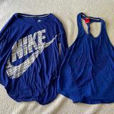 Nike Tops | 2 Nike Blue Tops Set Of Long Sleeve And Tank Top | Color: Blue | Size: S