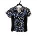 Disney Tops | Disney Eeyore Black/Blue Scrub Top Size Small Floral Flowers | Color: Black/Blue | Size: S