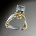 Anthropologie Jewelry | 14k Yellow & White Gold Vermeil & Aquamarine Handcrafted Ring Sizes 10 1/2 | Color: Gold/White/Yellow | Size: 10 1/2