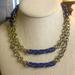 J. Crew Jewelry | 275j. Crew Blue And Gold Long Chain Link Necklace | Color: Blue/Gold | Size: Os