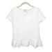 Anthropologie Tops | Anthropologie | Postmark Textured White Peplum Ruffle Top Small | Color: White | Size: S