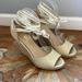 Lilly Pulitzer Shoes | Lilly Pulitzer Shoes Lilly Pulitzer Alyssa Wedge Size 6.5 | Color: Cream/Gold | Size: 6.5