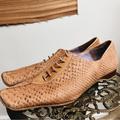 Anthropologie Shoes | Anthropologie Audley Reptile Leather Fashion Sneakers | Color: Tan | Size: 9.5