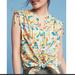 Anthropologie Tops | Anthropologie Danielle Kroll Printed Top Sz Small | Color: Blue/Yellow | Size: S