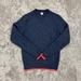 J. Crew Sweaters | J. Crew Crewcuts Wool Navy Marled Sweater With Orange Trim - Xs | Color: Blue/Orange | Size: Xs