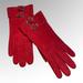 Coach Accessories | Coach Red Suede Gloves Silk Lined Size 8 | Color: Red | Size: 8