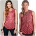 Free People Tops | Free People Not So Sweet Victorian Lace Sleeveless Tank Size Small | Color: Pink/Red | Size: S