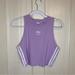 Adidas Tops | Adidas | Adidas Purple Lavender Crop Top Tank Top With Stripes And Embroideredy | Color: Purple/White | Size: L