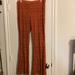 American Eagle Outfitters Pants & Jumpsuits | American Eagle Outfitters L Elastic Waist Rust Orange Lace Lined Flare Pants | Color: Orange | Size: L