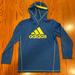 Adidas Shirts & Tops | Blue And Neon Green Boys Medium 10/12 Lightweight Hooded Long Sleeve Shirt | Color: Blue/Yellow | Size: Mb