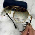 Gucci Accessories | Gucci Gg Monogram Lens Sunglasses | Color: Black/Gold/Green | Size: Os
