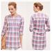 Anthropologie Tops | Anthropologie Holding Horses Halfpenny Plaid Tunic Top Size 12 Pink Blue | Color: Blue/Pink | Size: 12