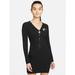 Nike Dresses | Nike Air Ribbed Bodycon Long Sleeve Mini Dress Women's Size Small Black Fitted | Color: Black | Size: S