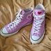 Converse Shoes | Converse Leather Pink Heart Sneaker Size 9.5 | Color: Pink/White | Size: 9.5