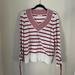 Anthropologie Sweaters | Anthropologie Red And White Nautical V Neck Sweater | Color: Red/White | Size: M