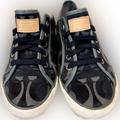 Coach Shoes | Coach Black With Patent Leather Gray Trim Tennis Shoes Casual Shoes Sz: 7.5 | Color: Black/Gray | Size: 7.5