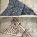 Coach Accessories | Coach Tea Rose Print Silk Diamond Scarf Set Of 2 In Chalk/Mist Blue | Color: Blue/White | Size: Os