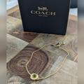 Coach Jewelry | Coach Emerald Green And Gold 9" L Open Circle Slider Bracelet New In Box | Color: Gold | Size: Os