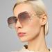 Gucci Accessories | Gucci Gg0646s 002 Sunglasses Gold Brown Gradient Square Women | Color: Brown/Gold | Size: Os