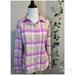 Columbia Jackets & Coats | Columbia Pink Lilac Tan Plaid Striped Button Front Tab Sleeve Shirt Jacket Small | Color: Pink/Purple | Size: S
