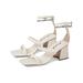 Free People Shoes | Free People Sandals Parker White Chain Heels | Color: White | Size: Various
