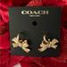 Coach Jewelry | Coach Pave Bow Huggie Earrings Gold Tone With Multicolored Stones | Color: Gold | Size: Os