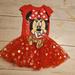 Disney Matching Sets | Disney Minnie Mouse Onesie With Red And Gold Polka-Dot Tutu Skirt Size 0/3 Month | Color: Gold/Red | Size: 0-3mb