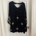 Free People Dresses | Free People Embroidered Dress. Size Xs. Black W Multi Colored Embroidery. | Color: Black | Size: Xs