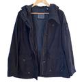 Levi's Jackets & Coats | Levi's Cool Black Denim Jean Hooded Barn Coat Field Jacket Quilt Lined | Color: Black | Size: L