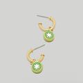 Madewell Jewelry | Madewell Enamel Kiwi Huggie Hoop Earrings | Color: Gold/Green | Size: Os