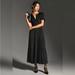 Anthropologie Dresses | Anthropologie Somerset Maxi Dress Black Satin Size Xs Short Sleeve Lbd | Color: Black | Size: Xs