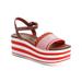 Kate Spade New York Shoes | Kate Spade Womens Red 2" Platform Highrise Spade Wedge Slingback Sandal 8.5 B | Color: Red | Size: 8.5