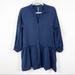 Free People Dresses | Free People Boho Blue Shirt Dress Size Xs | Color: Blue | Size: Xs