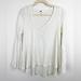 Free People Tops | Free People Boho Long Sleeve V-Neck Bell Sleeve Thermal Top Women’s Size S | Color: White | Size: S