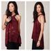 Free People Tops | Free People Womens Lightweight Laser Cutout Floral Tank Sleeveless Maroon Size S | Color: Red | Size: S