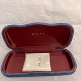 Gucci Accessories | Gucci Glasses Case With Lens Cloth | Color: Blue/Red | Size: Approx. 6.5 X 3 X 1.25