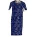 Lularoe Dresses | Lularoe Julia Blue And White Line Patterned Maxi Dress Size Xxs | Color: Blue/White | Size: Xxs