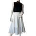 Anthropologie Skirts | Anthropologie Leifsdottir White Striped Pleated Midi Skirt Size 4 | Color: White | Size: 4