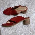 Anthropologie Shoes | Anthropologie Red Criss-Cross Heeled Sandals Size 40 | Color: Red | Size: 9.5