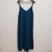 Anthropologie Pants & Jumpsuits | Building 18 Anthropologie Womens Sleeveless Jumpsuit Size L Blue V Neck Wide Leg | Color: Blue | Size: L