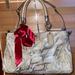 Coach Bags | Coach Madison Diagonal Pinnacle Exotic Carrie Handbag In Snakeskin Leather, | Color: Gray/White | Size: Os