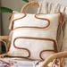 Anthropologie Accents | Braided Mid Century Cream Pillow Case Fringed Neutral Textured Boho Farmhouse | Color: Cream/Orange | Size: Os