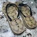 Coach Shoes | Coach Lynn Monogrammed Khaki And Black Flip Flops | Color: Brown | Size: 8