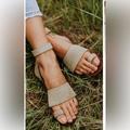 Free People Shoes | Free People Suede Sandals | Color: Gray/Tan | Size: 7